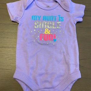Aunt dedicated bodysuit. Size 0-3 months.